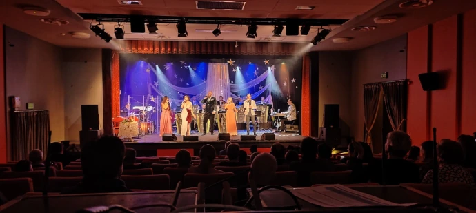 Stage with lighting during an event in the auditorium